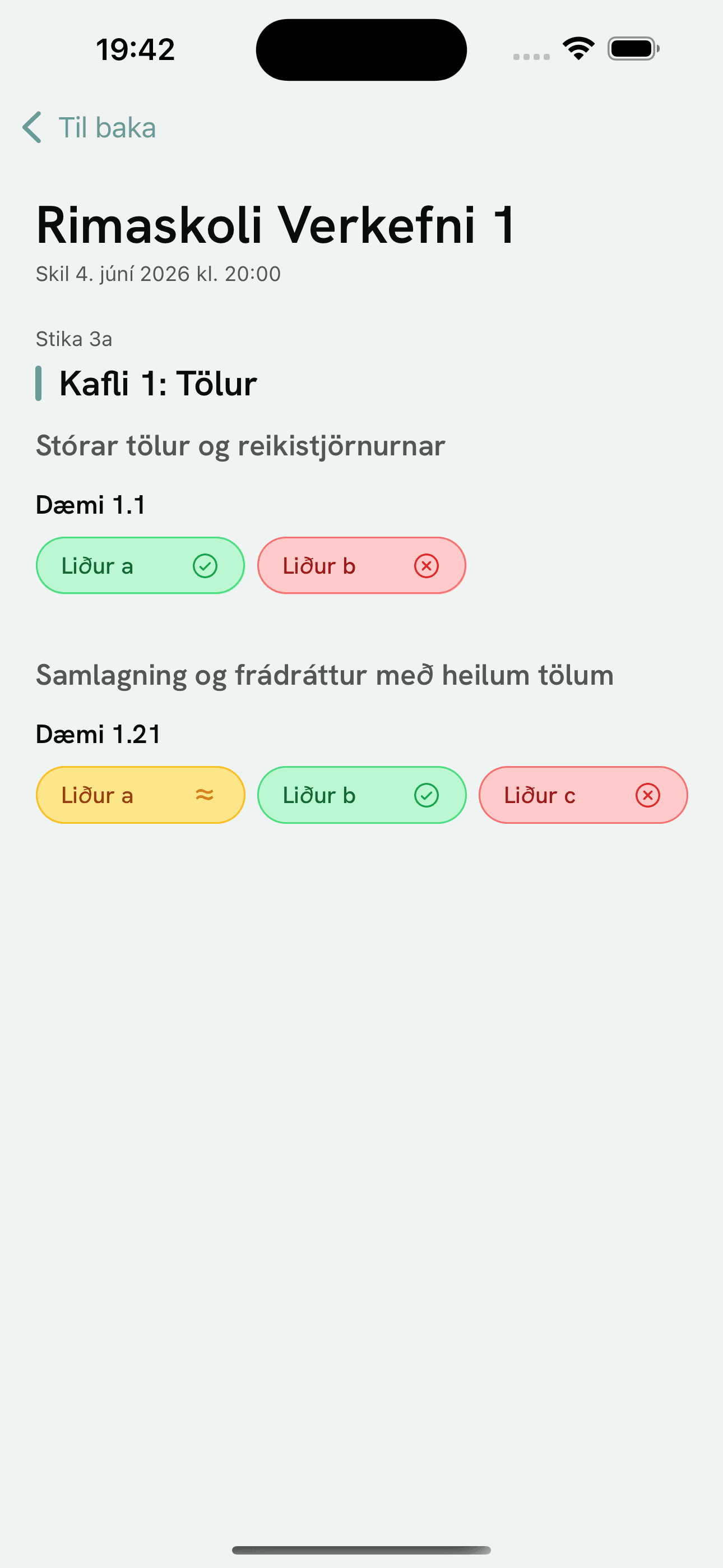 Student assignment overview